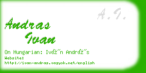 andras ivan business card